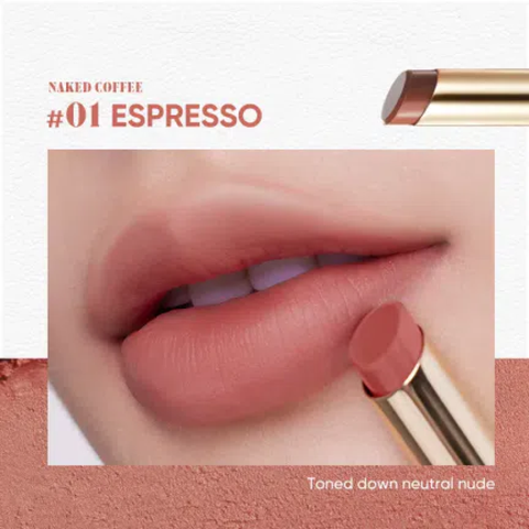 (Hàng nhập khẩu) Son thỏi lì 2 đầu Judydoll Soft Matte Lipstick 01 Espresso màu nude trầm