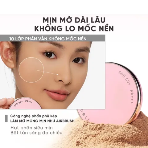(Hàng nhập khẩu) Phấn nền kiềm dầu Judydoll 2-Way Cake Powder Foundation SPF50+