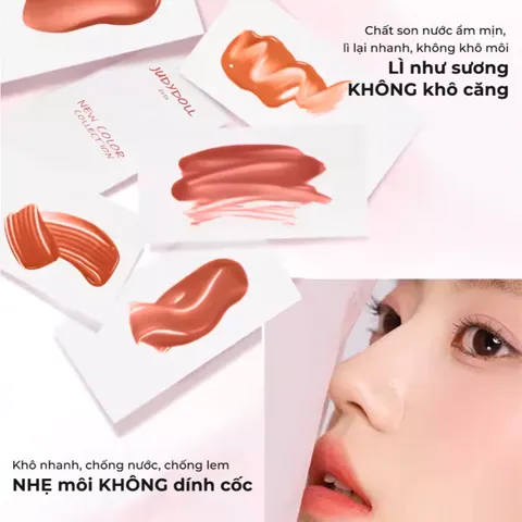 (Hàng nhập khẩu) Son kem lì Judydoll Matte Watery Tint M04 Falling Maple màu đỏ nâu