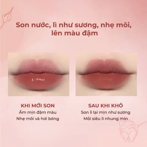 (Hàng nhập khẩu) Son kem lì Judydoll Matte Watery Tint M08 Hemp Rose