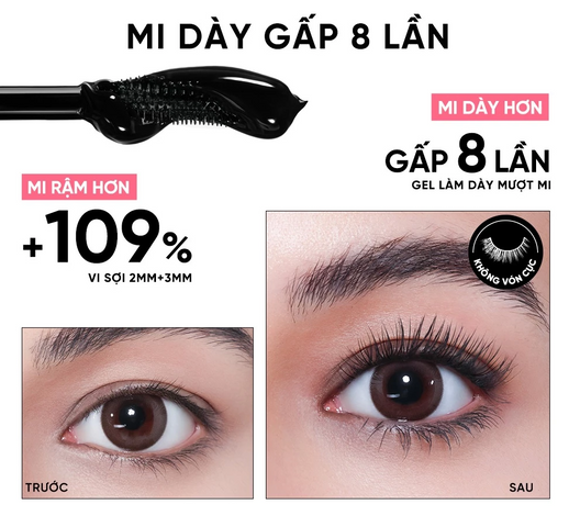 (Hàng nhập khẩu) Mascara Judydoll No-Drooping Volume Mascara Chống Lem Lâu trôi 40h
