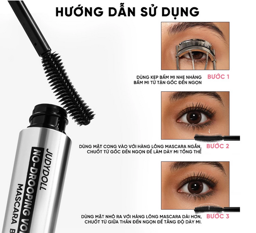 (Hàng nhập khẩu) Mascara Judydoll No-Drooping Volume Mascara Chống Lem Lâu trôi 40h