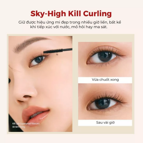 (Hàng nhập khẩu) Mascara Làm Cong Mi, Chống Trôi Clio Kill Lash Superproof Mascara