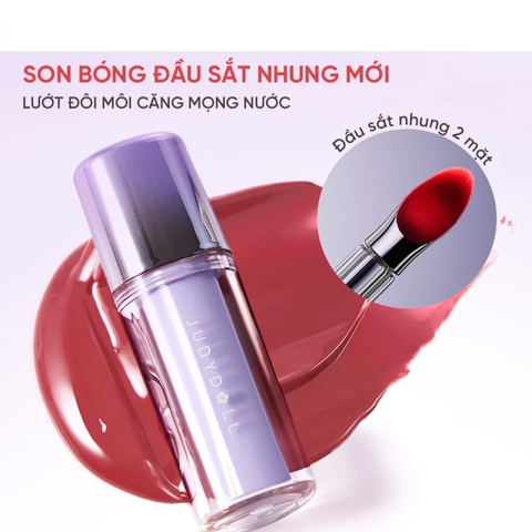 (Hàng nhập khẩu) Son tint bóng đầu sắt nhung Judydoll Dual Flash Watery Lip Gloss 2.0