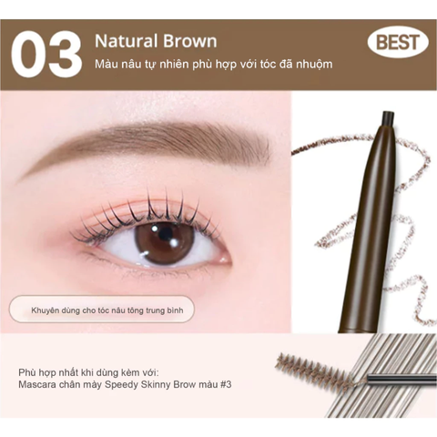 (Hàng nhập khẩu) Chì kẻ mày Peripera Speedy Skinny Brow