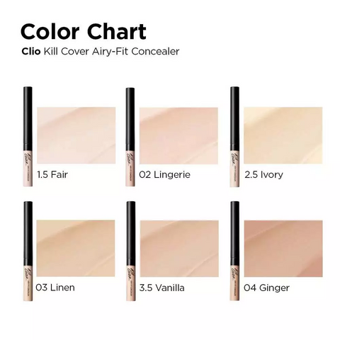 (Hàng nhập khẩu) Kem Che Khuyết Điểm Tự Nhiên Clio Kill Cover Airy Fit