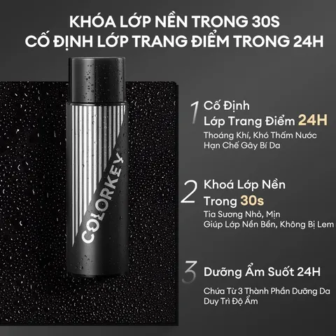 (Hàng nhập khẩu) Xịt Khóa Nền Colorkey Airy Matte Setting Spray