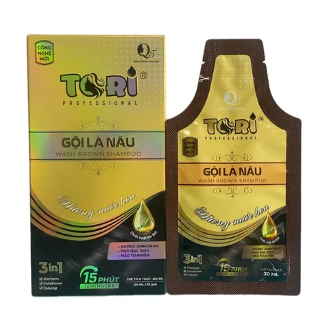 Dầu gội phủ bạc Tori hộp 12 gói