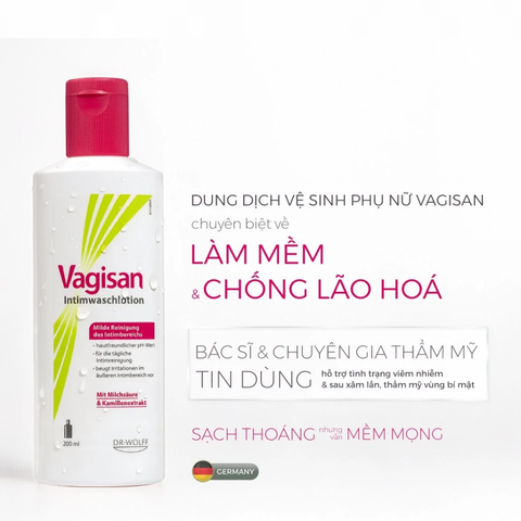 (Hàng nhập khẩu) Dung dịch vệ sinh phụ nữ Vagisan Intimwaschlotion