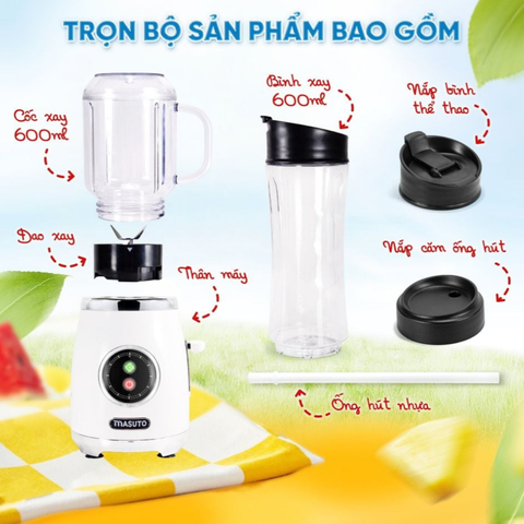 Máy xay sinh tố đa năng Masuto Blender công suất 300W