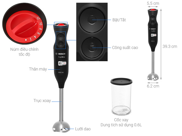 Máy xay cầm tay Bosch MS6CB6110 của Đức