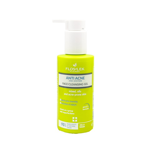 (Hàng nhập khẩu) Sữa rửa mặt cho da dầu mụn Floslek Anti Acne System Face Cleansing Gel