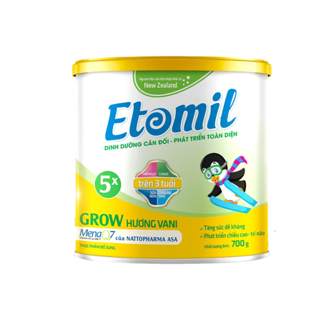 Sữa Etomil 5X Grow hỗ trợ tăng chiều cao cho trẻ trên 3 tuổi
