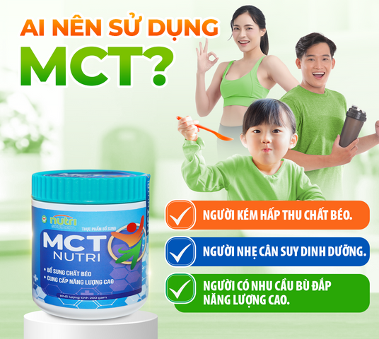 Thực phẩm bổ sung MCT Nutri cho người kém hấp thu chất béo