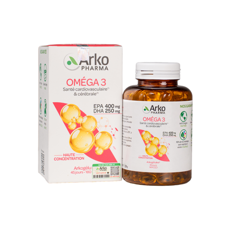 Viên Dầu Cá Omega 3 Arkopharma Pháp - Hỗ Trợ Sức Khỏe Tim Mạch, Não Bộ, Thị Lực, Dễ Uống, Chất Lượng Cao, Dành Cho Trẻ Em Từ 6 Tuổi Trở Lên