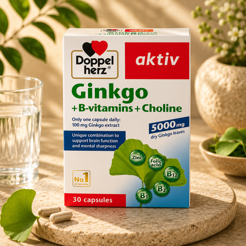 (Hàng nhập khẩu) Viên uống Doppelherz Ginkgo + B-vitamins + Choline Đức
