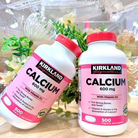 Viên uống Kirkland Calcium 600mg + D3 - Bổ sung Canxi và Vitamin D3 cho Xương Khỏe mạnh - Hỗ trợ ngừa loãng xương, 500 viên