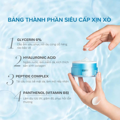 (Hàng nhập khẩu) Kem dưỡng ẩm phục hồi da RUÉE Aqua Hyaluronic Water Glow Cream