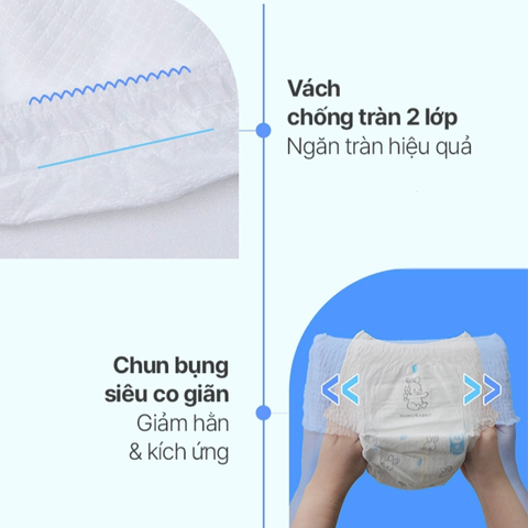 (Hàng nhập khẩu) Bỉm quần bé trai Momo Rabbit size M 5-9kg