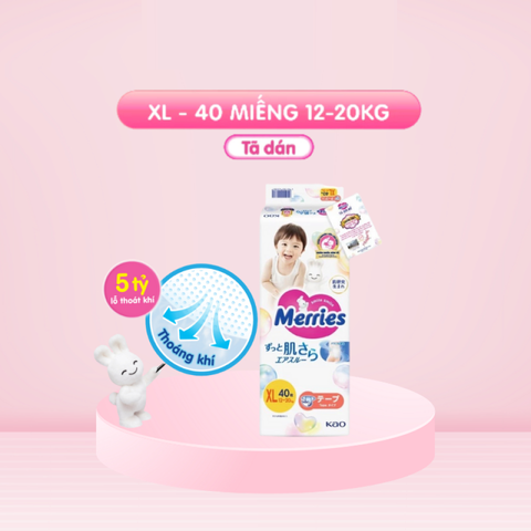 (Hàng nhập khẩu) Tã dán Merries size XL 12-20kg