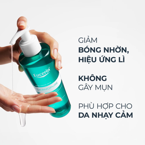 (Hàng nhập khẩu) Gel rửa mặt cho da dầu mụn Eucerin Dermopure Clinical Purifying Cleanser