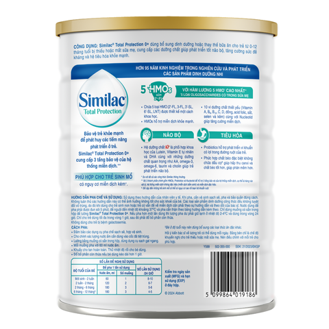 (Hàng nhập khẩu) Sữa bột Similac Total Protection 0+ cho bé 0-12 tháng tuổi