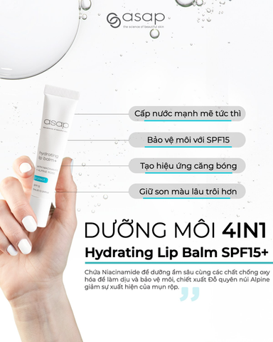 (Hàng nhập khẩu) Son dưỡng chống nắng Asap Hydrating Lip Balm+ SPF15