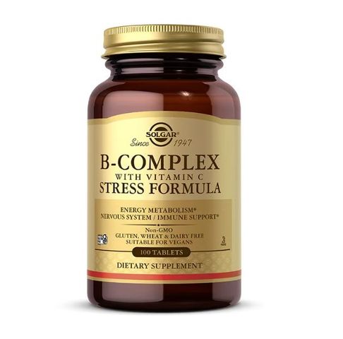 Viên uống Solgar B-Complex with Vitamin C - Hỗ trợ sức khỏe, năng lượng, 100 viên tổng hợp vitamin B và C, tăng cường sức đề kháng
