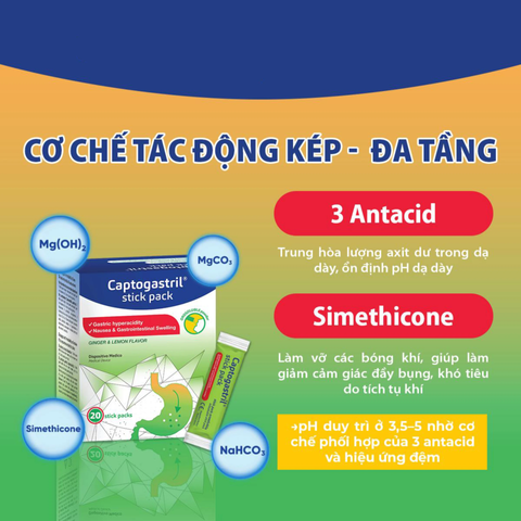 (Hàng nhập khẩu) Bột uống hỗ trợ tiêu hóa Captogastril Stick Pack