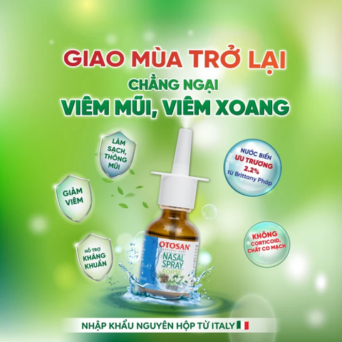 (Hàng nhập khẩu) Xịt mũi Otosan Nasal Spray Forte của Ý