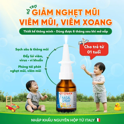 (Hàng nhập khẩu) Xịt mũi trẻ em Otosan Nasal Spray Baby cho bé từ 1 tuổi trở lên