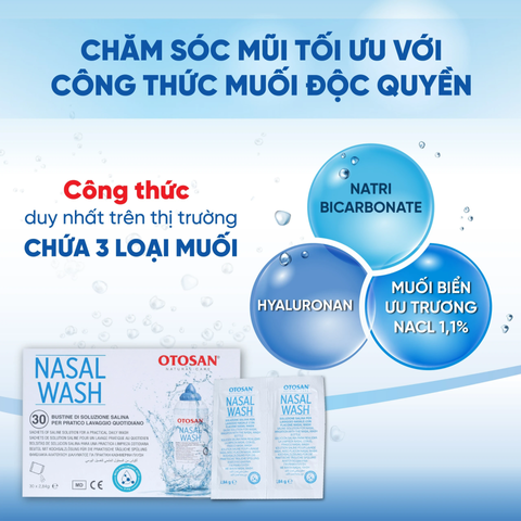(Hàng nhập khẩu) Muối rửa mũi Otosan Nasal Wash hộp 30 gói