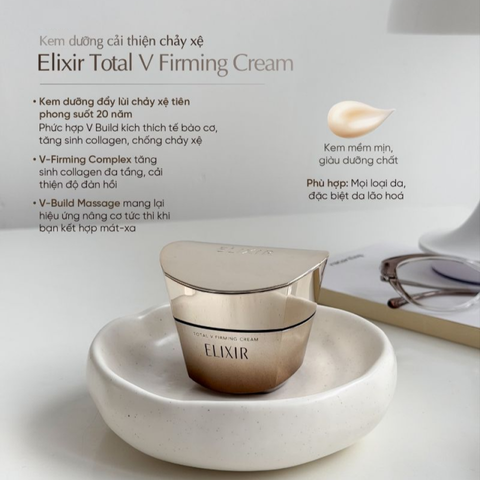 (Hàng nhập khẩu) Kem dưỡng hỗ trợ trẻ hóa da Elixir Total V Firming Cream