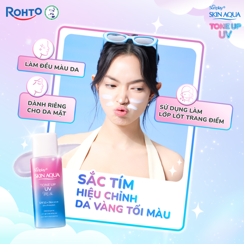 (Hàng nhập khẩu) Sữa chống nắng nâng tông da Sunplay Skin Aqua Tone Up Uv Milk Lavender Spf50+