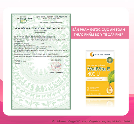 WellVita E 400IU - Viên uống hỗ trợ trẻ hóa và làm đẹp da