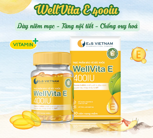 WellVita E 400IU - Viên uống hỗ trợ trẻ hóa và làm đẹp da
