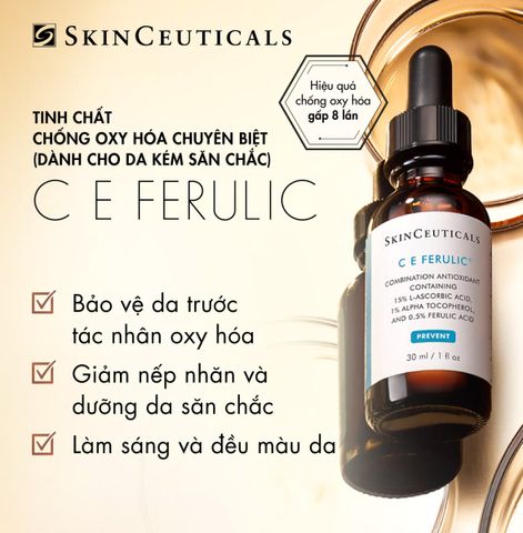 Serum Skinceuticals C E Ferulic - Dưỡng Trắng Trẻ Hóa Da, Ngăn Ngừa Nếp Nhăn và Cải Thiện Làn Da Rạng Rỡ Tự Nhiên