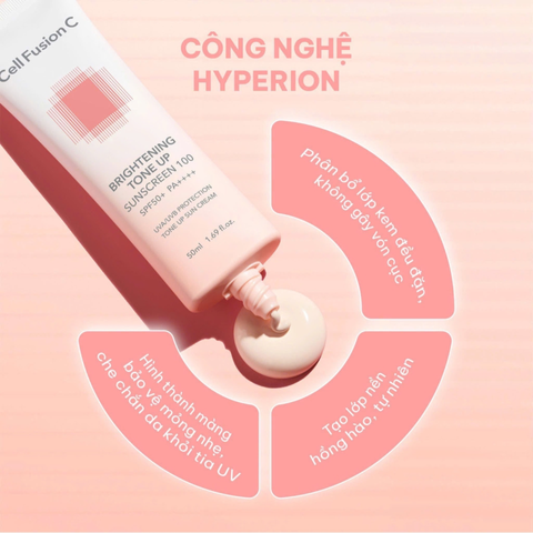 (Hàng nhập khẩu) Kem chống nắng nâng tông Cell Fusion C Brightening Tone Up Sunscreen 100 SPF50+