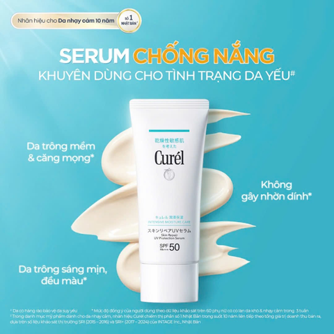 (Hàng nhập khẩu) Serum Chống Nắng Curél Phổ Rộng Cho Da Nhạy Cảm Skin Repair UV Protection SPF50 PA+++ 60g