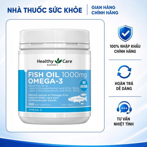 (Hàng nhập khẩu) Dầu cá Omega 3 Healthy Care Fish Oil 1000mg của Úc