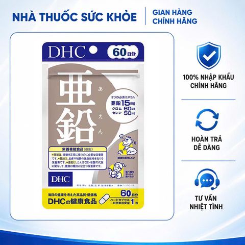 [Nhập khẩu] Viên uống bổ sung kẽm DHC Zinc Nhật Bản 60 viên - Tăng cường sức khỏe, làm đẹp da, hỗ trợ dị ứng và mụn hiệu quả
