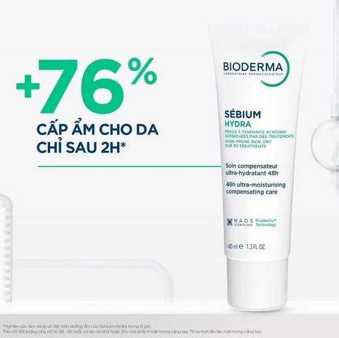 Kem Dưỡng Ẩm Bioderma Sébium Hydra - Cấp Nước Cho Da Khô, Mụn, Giảm Đỏ Rát 40ml - Chăm Sóc Da Chuyên Sâu, Không Gây Mụn