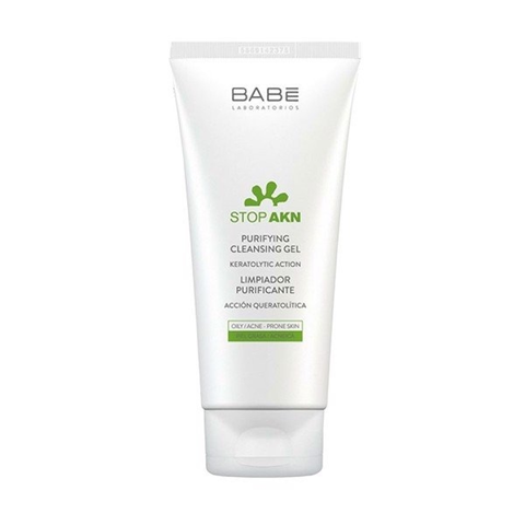 (Hàng nhập khẩu) Sữa Rửa Mặt BABE Stop AKN Gel 200ml - Làm Sạch Dịu Nhẹ, Kiểm Soát Dầu, Ngăn Mụn Tái Phát, Làm Sáng Da