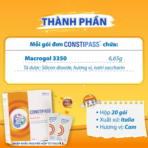 (Hàng nhập khẩu) Bột Uống Hỗ Trợ Nhuận Tràng Constipass Wellcare - Cải Thiện Táo Bón Cho Trẻ Em Và Người Lớn