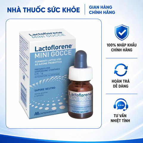 Men Vi Sinh Hỗ Trợ Tiêu Hóa Cho Bé Lactoflorene Mini Gocce 6ml - Dạng Nhỏ Giọt Tiện Lợi, An Toàn Cho Trẻ Em và Người Lớn