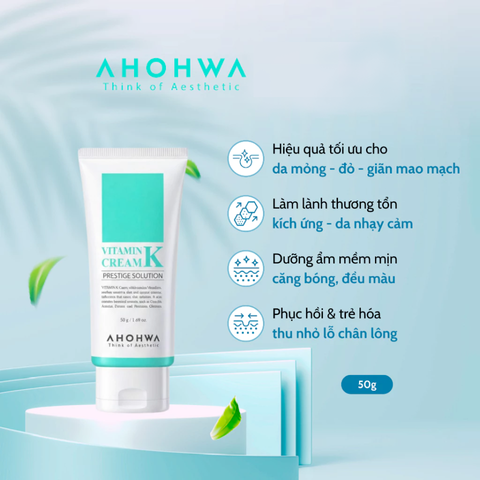 (Hàng nhập khẩu) Kem dưỡng phục hồi da Ahohwa Vitamin K Cream 50g - Làm dịu da nhạy cảm, kích ứng, phục hồi cho da yếu
