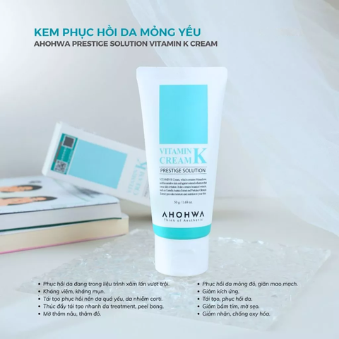 (Hàng nhập khẩu) Kem dưỡng phục hồi da Ahohwa Vitamin K Cream 50g - Làm dịu da nhạy cảm, kích ứng, phục hồi cho da yếu