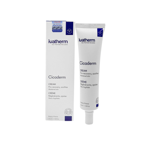 (Hàng nhập khẩu) Kem Phục Hồi Da Ivatherm Cicaderm Cream 40ml - Làm Dịu Da, Hỗ Trợ Tái Tạo, Ngăn Ngừa Sẹo