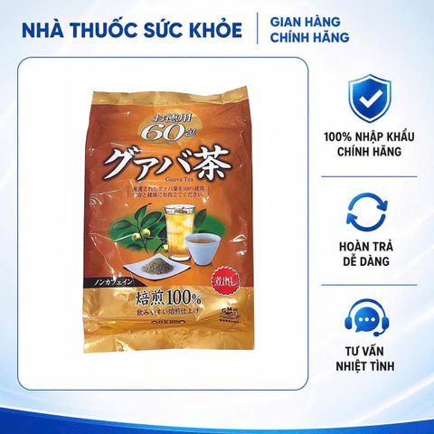 Trà Lá Ổi Orihiro Guava Nhật Bản - Hỗ Trợ Giảm Cân Từ Thiên Nhiên, Cải Thiện Tiêu Hóa, Duy Trì Vóc Dáng Thon Gọn - Hộp 60 Gói
