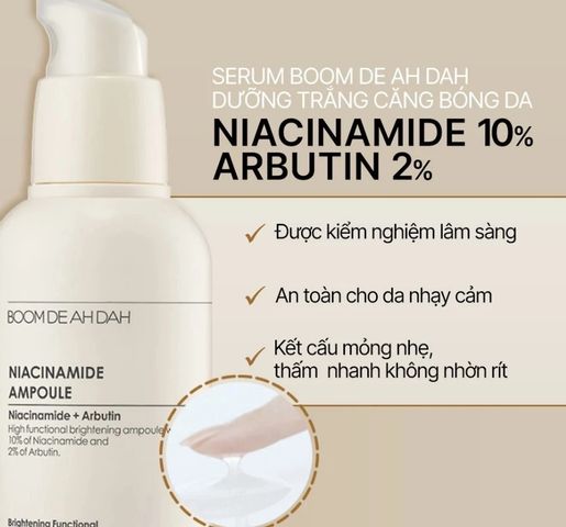 [Hàng nhập khẩu] Serum Boom De Ah Dah Niacinamide+ Arbutin 50ml - Dưỡng trắng da, giảm mụn, cấp ẩm, phù hợp mọi loại da